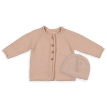Load image into Gallery viewer, Peluche Cardigan and Beanie Set - Rose