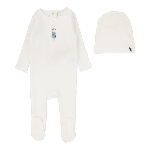 Lilette Doll Footie & Beanie - Winter White