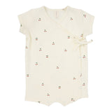 Lilette Scattered Cherry Romper - Ivory/Red