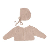 Lilette Chunky Knit Shrug and Bonnet - Blush