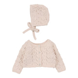Lilette Popcorn Weave Cardigan Set - Petal