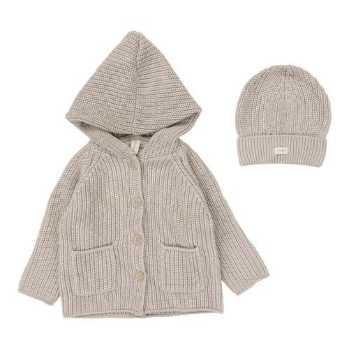 Lilette Classic Chunky Cardigan Set - Natural/Taupe