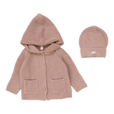 Lilette Classic Chunky Cardigan Set - Dusty Pink