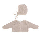 Lilette Chunky Knit Shrug and Bonnet - Oat