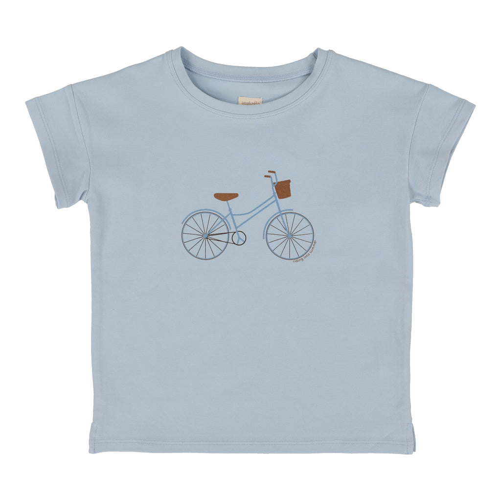 Lil Legs Bike Boys Tee - Light Blue