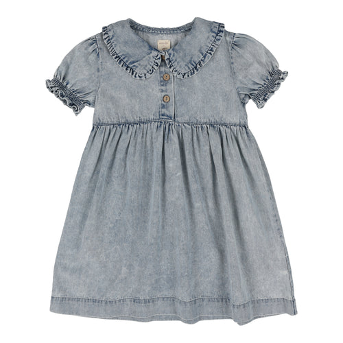 Lil Legs  Peter Pan Dress Short Sleeve - Blue Wash