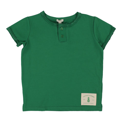 Lil Legs Boys Henley Tee - Green