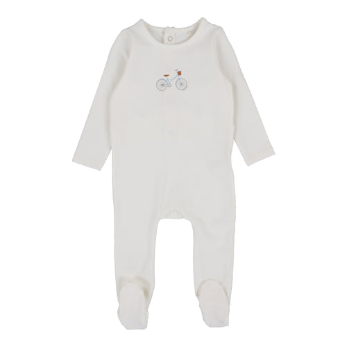 Lil Legs Bike Footie - White