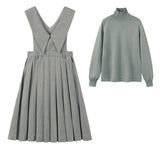 NouNelle Teen Sage Pleated Collar Jumper And Knit Turtleneck