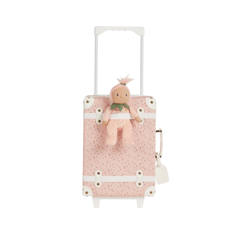 Olliella See-Ya Suitcase - Pink Daisies