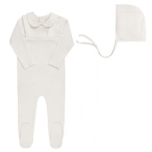 Load image into Gallery viewer, Ely's &amp; Co Embroidered Collar Collection Three Piece Overall Set - Ivory Boys