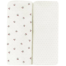 Load image into Gallery viewer, Ely's &amp; Co 2 Pack Jersey Crib Sheet - Cherry Print Sheets - Red Cherry
