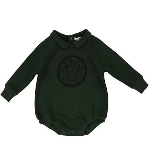 Lil Legs Logo Collar Romper - Green