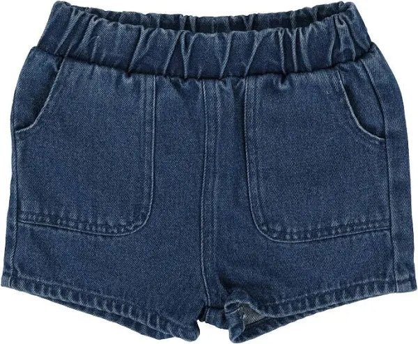 Lil Legs Pull On Shorts - Blue Denim