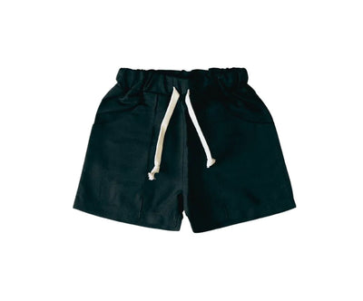 Booso Black Linen Shorts