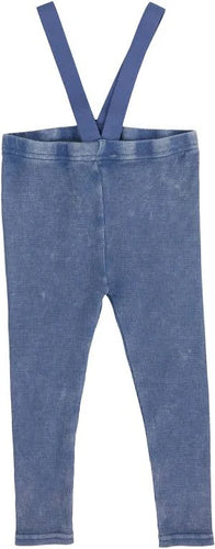 Lil Legs Suspender Leggings - Blue Wash