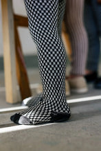 Load image into Gallery viewer, Silly Silas Footed Special Edition Cotton Tights - Black X White Checked