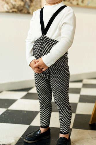 Silly Silas Footless Special Edition Cotton Tights - Black X White Checked