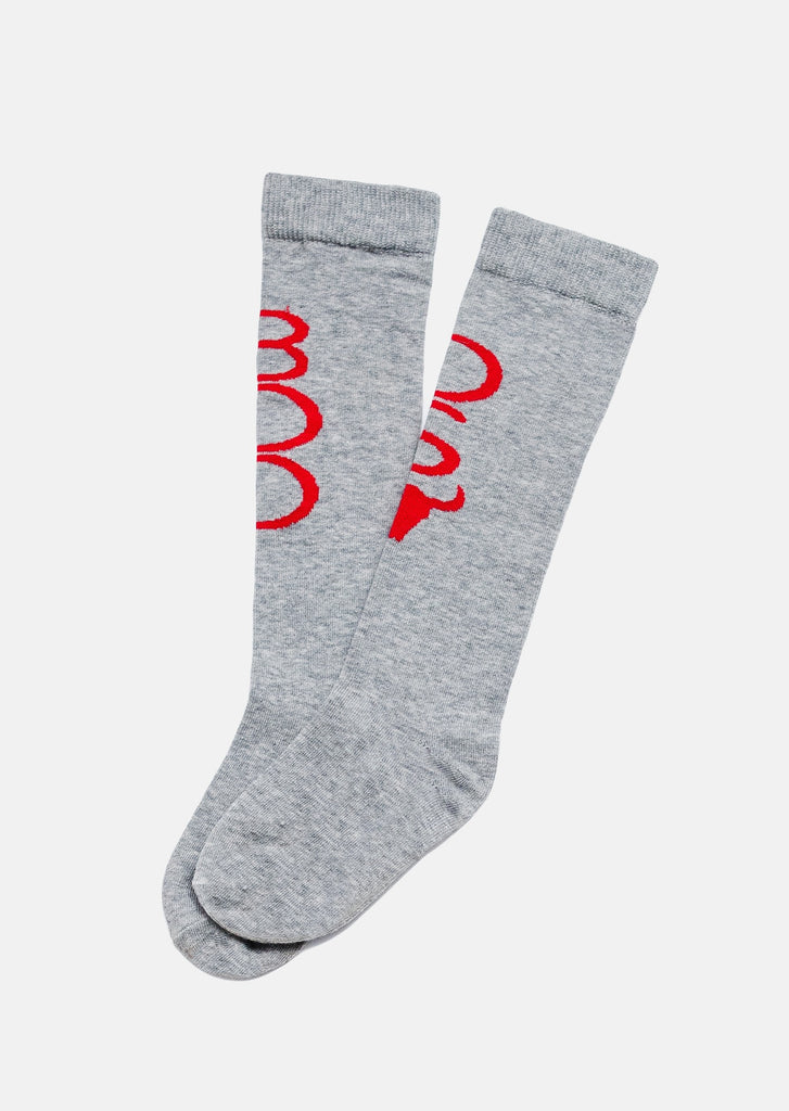 Booso Socks -  Gray/Red