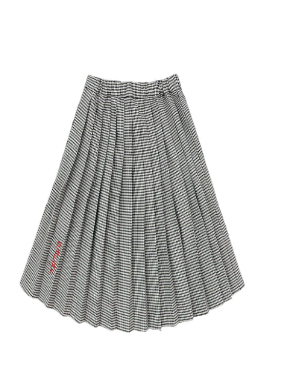 Coco Blanc Gingham Pleated Skirt