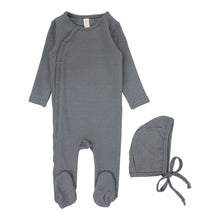 Load image into Gallery viewer, Lilette Speckled Footie &amp; Beanie Set - Slate