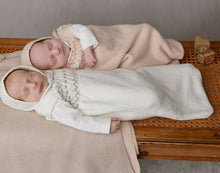 Load image into Gallery viewer, Peluche Smocked Cocoon Set  and Bonnet - Rose