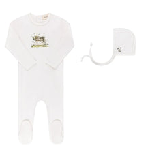 Load image into Gallery viewer, Ely's &amp; Co Watercolour Cradle Collection Footie &amp; Bonnet - Ivory Girl