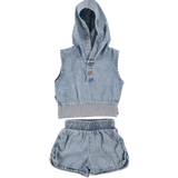 Bonjoy Light Denim Hooded Tank Set