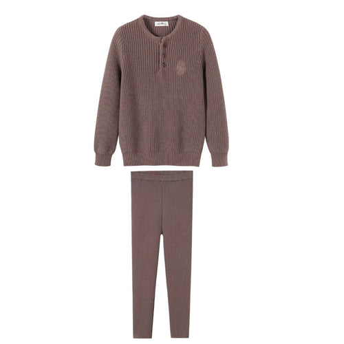 NouNelle Brown Boy Knit Set
