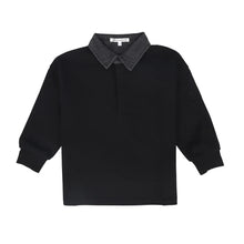 Load image into Gallery viewer, Little Parni Boys Denim Collar Polo (K700) - Black