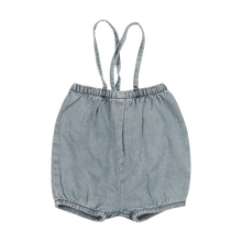 Load image into Gallery viewer, Lil Legs Denim Suspender Shorts - Stonewash
