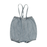 Lil Legs Denim Suspender Shorts - Stonewash