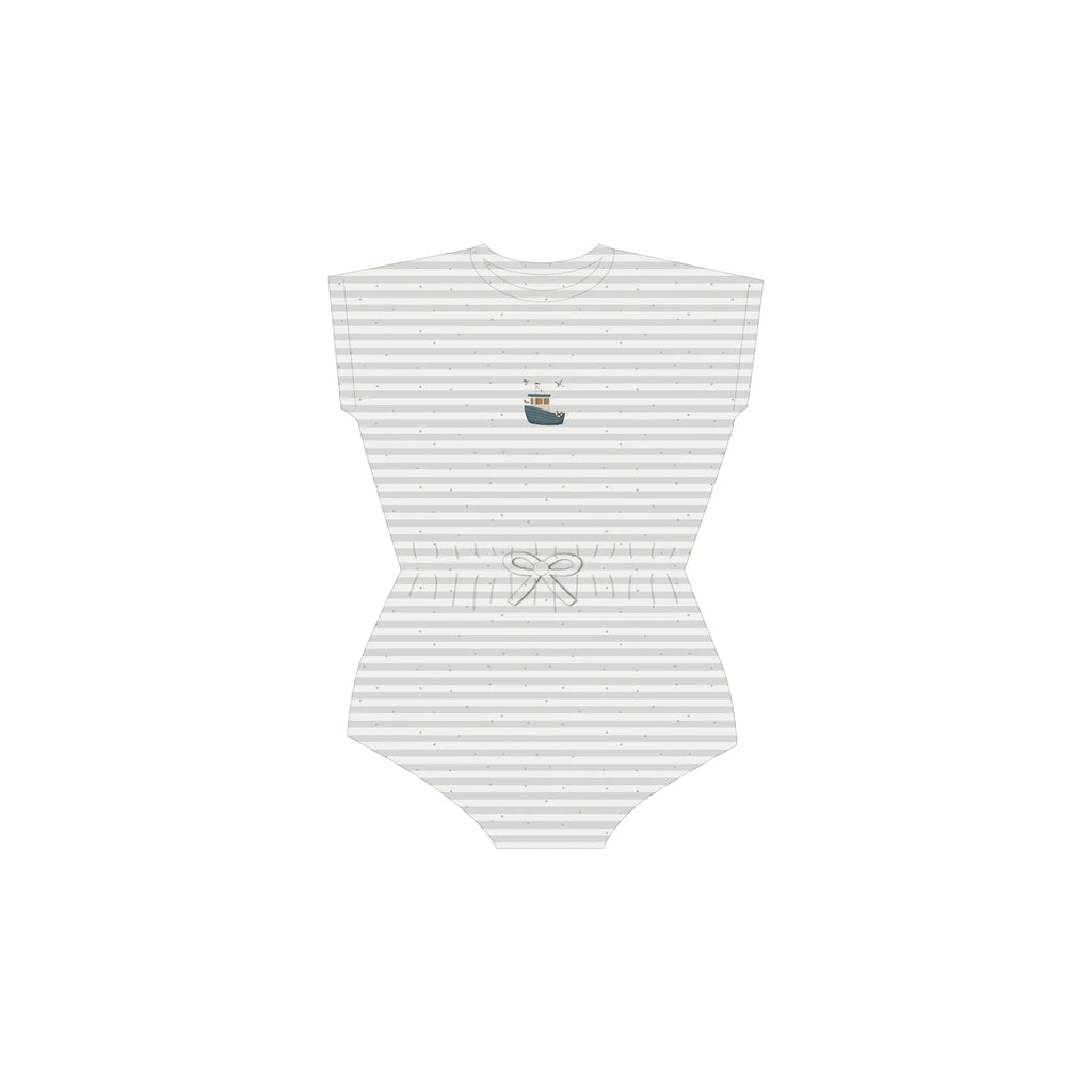 Ely's & Co Nautical Stripe Collection Romper - Blue