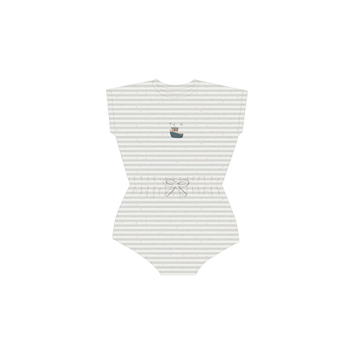 Ely's & Co Nautical Stripe Collection Romper - Blue