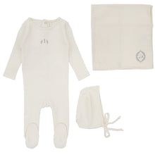 Load image into Gallery viewer, Lilette Striped Pointelle 3PC Layette Set - Cream/Branch