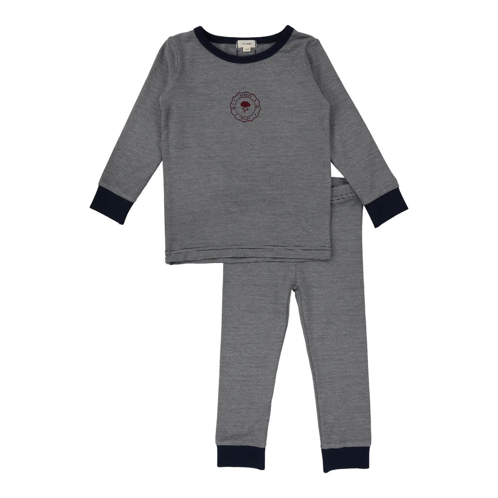 Lil Legs Striped Lounge Set - Navy