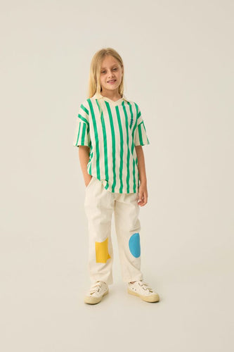 The Campamento Striped Oversized Polo - Green