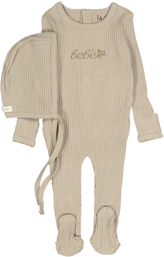 Ladida Taupe Bebe Romper & Bonnet Set