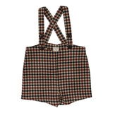 Lil Legs Suspender Shorts - Tan Plaid