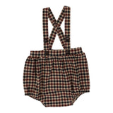 Lil Legs Suspender Bubble Bloomers - Tan Plaid