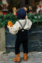 Load image into Gallery viewer, Silly Silas Teddy Warmy Footless Cotton Tights - Classic Black Checked - Final Sale