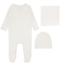 Load image into Gallery viewer, Lilette Tiny Heart 3PC Layette Set - Cream