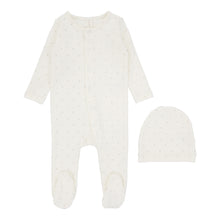 Load image into Gallery viewer, Lilette Tiny Heart Footie &amp; Beanie Set - Cream