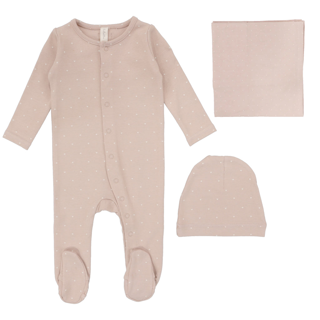 Lilette Tiny Heart 3PC Layette Set - Pink