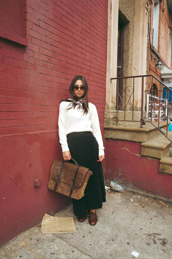 Urban Edge Tone On Tone Knit Sweater - Ivory