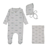 Bee & Dee Topiaries And Bows Layette Set - Blue Cloud