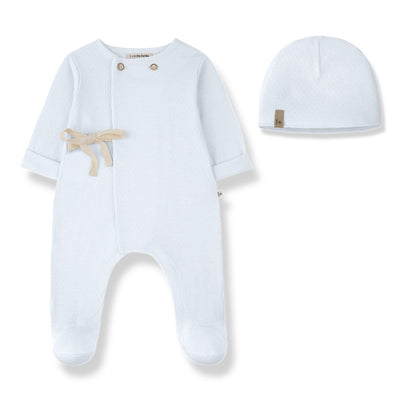 1+ In The Family Elise Footie And Hat - Misty Blue