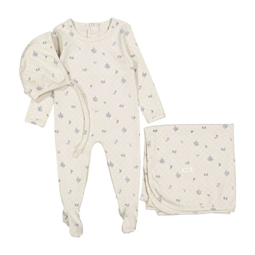Ladida Slate Grid Print Layette Set