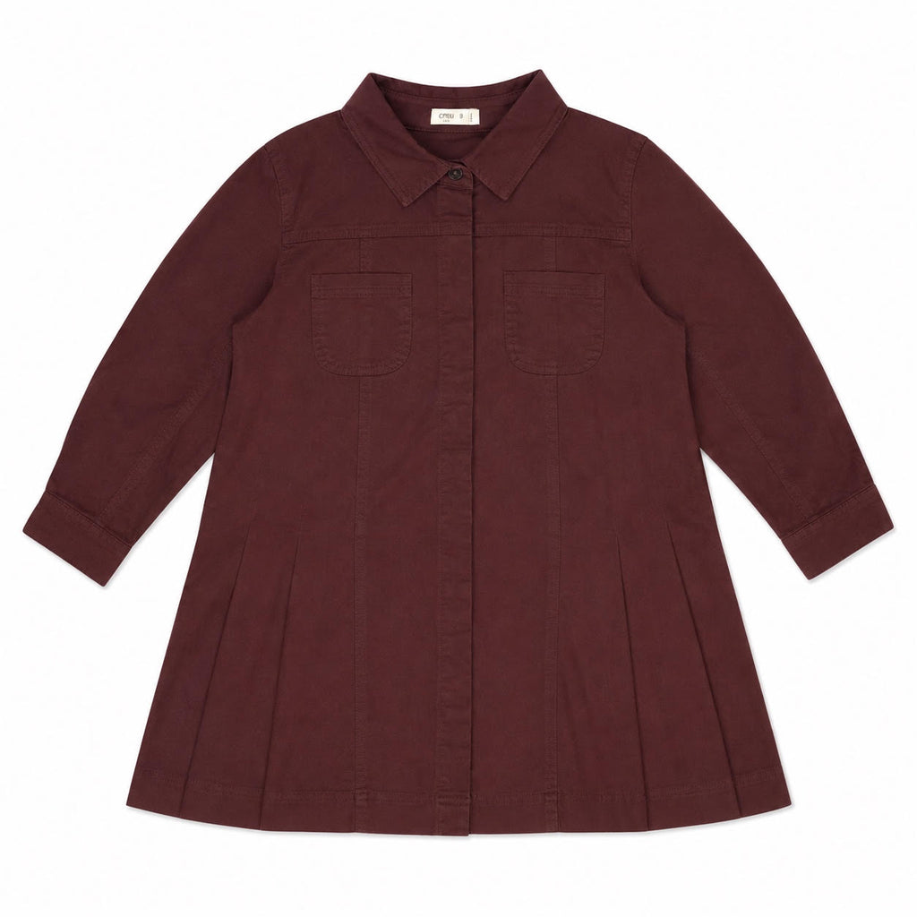 Crew Kids Gracie Denim Dress - Maroon