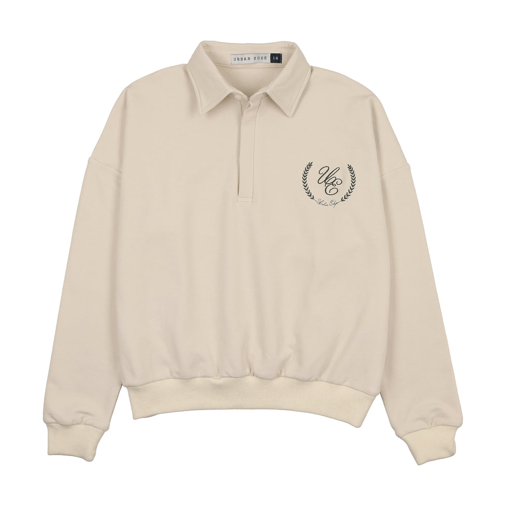 Urban Edge Polo Sweatshirt - Ecru